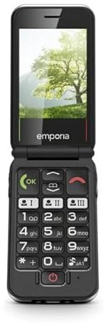 emporiaJOY 2G, Senioren-Handy mit 2G, Klapphandy ohne Vertrag, Mobiltelefon mit Notruftaste, 2,8-Zoll-Display, Schwarz