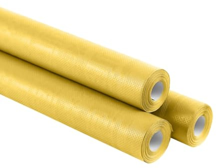 Generico Tovaglia di Carta Rotolo per Feste Impermeabile in Tessuto Damascato, Tovaglia Carta Rotolo Resistente allo Strappo, Usa e Getta Monouso Previene le Macchie (Giallo, 7 metri (1 rotolo))