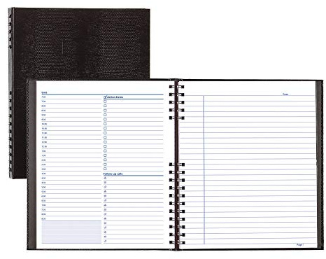 NotePro Undated Daily Planner, Black, 200 Pages,10 3/4 x 8-1/2 Inches