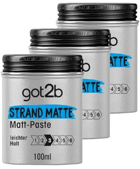 Schwarzkopf got2b Beach Matt Surfer Look Paste 100 ml, 3 Packungen