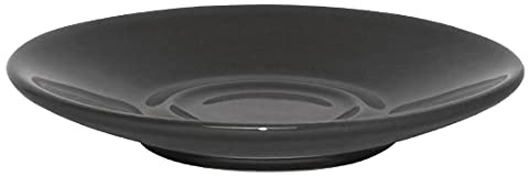 Olympia Cafe Saucers for Espresso Coffee Cups (Pack of 12), Charcoal, Size: 117(Dia)mm/4 2/3 inch - Fits Cups: GL459, GK070, GK071, GK072 & HC402 - Oven, Microwave & Dishwasher Safe, GK087