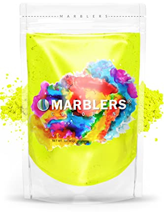 MARBLERS Fluorescent Mica Powder [Neon Yellow] 3oz (85g) | Matte Pigment | Dye | Non-Toxic | Vegan | Cruelty-Free | Nail Polish, Nail Art, Soap, Slime, Candle, Resin, Epoxy, Acrylic Paint