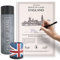 happylandgifts® Echtes England Grundstück als einzigartiges Geschenk für UK Fans | Besitzurkunde mit Wunschname zum selber eintragen | England Geschenke | London Geschenke