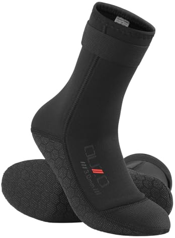 UCK-KIT 5MM Neopren Socken Thermische Wärme Neoprenanzug Socken Für Männer Frauen Anti-Rutsch Strand Socken Für Tauchen Schnorcheln Schwimmen Surfen Segeln Wassersport,Schwarz,XL