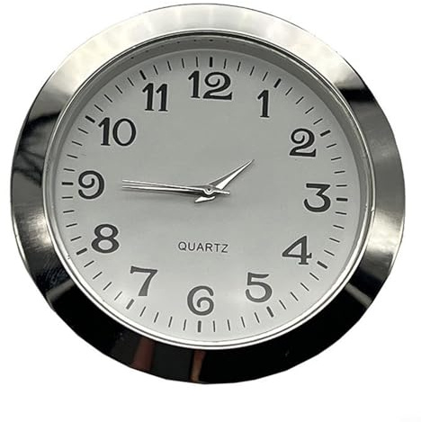 Petite horloge ronde à quartz pour projets d'artisanat miniature, 36 mm/55 mm de diamètre (55 mm de diamètre)