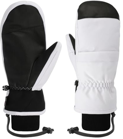 QKURT Guantes de Esquí, Guantes de invierno impermeables para snowboard, Manoplas de nieve térmicas antideslizantes, Guantes de invierno cálidos con pantalla táctil para hombres mujeres