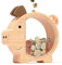 RoxNvm Hucha Infantil, Cerdo Hucha Madera, Hucha Cerdito Hucha Personalizada con Transparente Decoración, Huchas para Ahorrar, Hucha Desmontable para Niños para Niños y Niñas Regalos