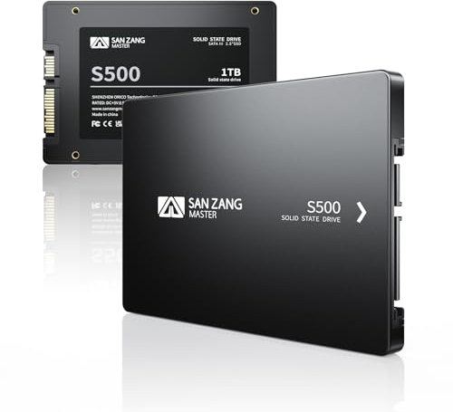 SAN ZANG MASTER Disco duro interno SATA de 2,5 pulgadas, 2 TB, SATA III 6 Gb/s, 560 MB/s de lectura, 500 MB/s de escritura, 3D NAND, compatible con portátiles y de escritorio, S500