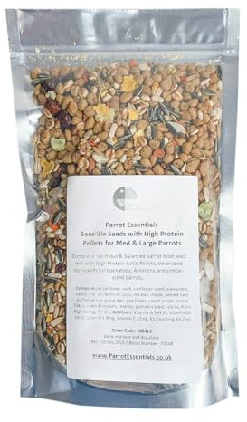 Sensible Seed Amazon & Cockatoo Food with High Protein Pellets – Complete Nutrition for Large Parrots 500Gr