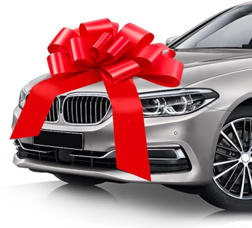 Kievano Fiocco Regalo Gigante Rosso da 58 cm / 23 Pollici con Ventose – Fiocco Auto XXL per Matrimonio, 18° Compleanno e Natale