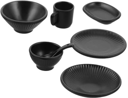 VANZACK 7 Micro Stoviglie in per Casa delle Bambole Ciotole Piatti e Tazze Miniatura con Dettagli Realistici Resistenti per Paesaggi in Miniatura e Progetti DIY