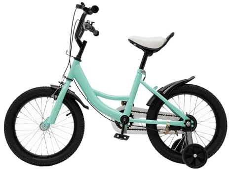 Jolre Vélo pour Enfant, 16, pour garçons et Filles, avec stabilisateurs, Selle réglable, Convient aux Enfants de 5 à 8 Ans (Vert)