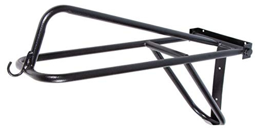 EASY-UP Fold Down Western & English Horse Saddle Rack | 24 Long x 7-3/4 Wide x 15 Height | Made from 3/4 Tubular Steel | Black/Copper Hammered Finish