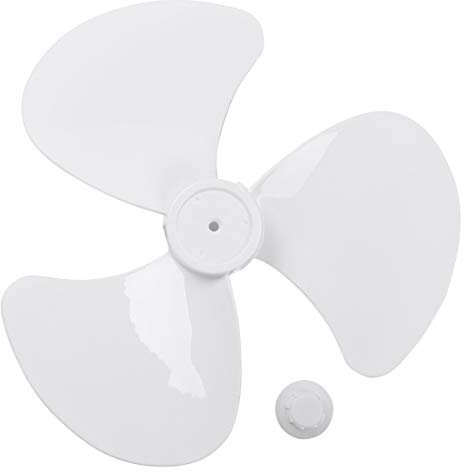 TTAO 16 inch Plastic Fan Blade 3 Leaves Big Wind Fan Blade with Nut Cover Replacement for Household Stand/Pedestal Fan Table Fan Accessory White #2 One Size