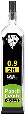 0,9 mm 2H Bleistiftminen, Bruchfeste Bleistiftmine för automatisk och mekanisk Bleistifte 30 pro rör, 1 Röhren (30 st)