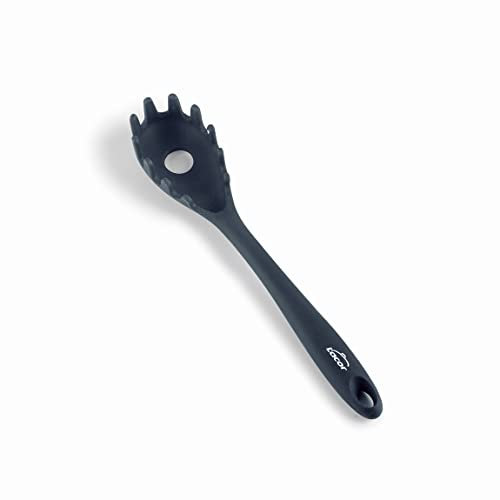 Lacor Spaghetti Server Grigio, Cucchiaio per Pasta, Silicone, Utensili da Cucina, Manico Ergonomico, Antiaderente, Resistente alle alte Temperature, Lavabile in Lavastoviglie, Lunghezza 27 cm, 64470