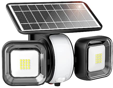 Tyreses Solarlampen für Außen mit Bewegungsmelder, 5700K Solar Lampe Outdoor, Drehbare Aussenleuchte, 3 Modi, IP65 Wasserdichte Wandleuchte für Garage,Terrasse,Garten