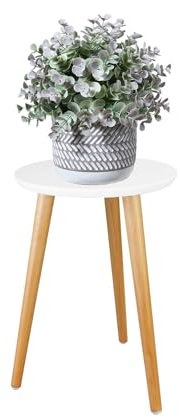 Hniuyun Supports pour plantes d'intérieur, table de plantes en bois pour pots de fleurs, décoration d'intérieur moderne, petite table d'appoint ronde, 42 x 28 cm