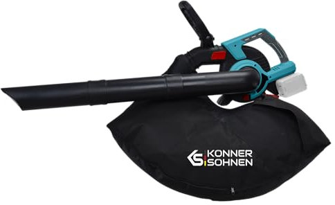 K&S Könner&Söhnen Aspirador de jardín sin cable con función de trituración de hojas KS LBV-40V, tensión nominal 40 (20+20) V, velocidad de ralentí 1630 rpm, volumen de la bolsa aspiradora 45 l, 4 velo