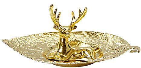 Vassoi per gioielli, portaoggetti multifunzionale in metallo dorato di renna stile nordico, vassoio per ninnoli, ciotola per chiavi, portaanelli per chiavi, orecchini, braccialetto, decorazione per la