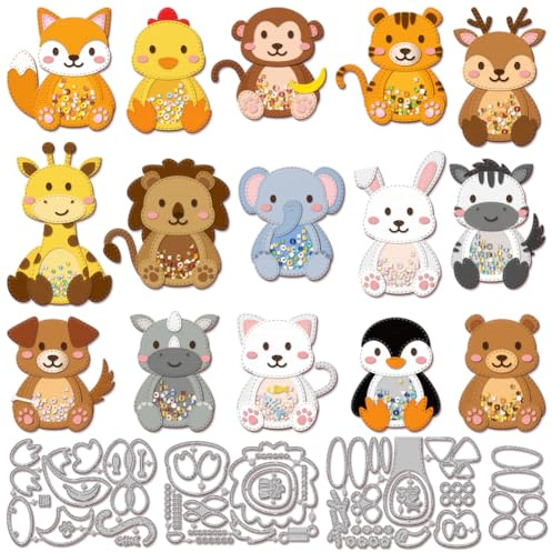 Plantillas de corte de GLOBLELAND Jirafa Sacudir para Scrapbooking DIY, plantillas de corte de pingüinos metálicos, plantillas de corte de animales para el diseño de tarjetas, estampado, álbum de