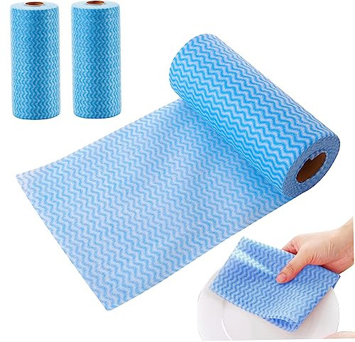 Panno da cucina 3 rotoli da 150 fogli usa e getta panni per la pulizia multiuso panni blu non tessuti lavabili per cucina bagno finestra vetro accessori per la casa