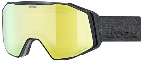 uvex gravity FM, Skidglasögon unisex – vuxen, schwarz matt dl/gelb-orange, one size