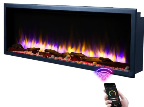Endeavour Fires 48'' Media Wall Fireplace New Hawnby, Black