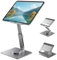 iPad Tablet Ständer, Tablet Ständer Höhenverstellbar mit 360° Drehbarem, Aluminium Faltbarer Universeller Schreibtischhalter für iPad Pro 13/11, Air 7/6/5/4 Gen,10/11,bis 12.9 Zoll und Alle Geräte