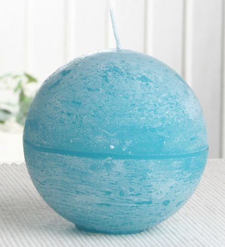 CandleCorner Rustik-Kerzen, 10 cm Ø, Aqua-türkis - Kerze, Unparfümiert, Pillar Candle, Indoor, All Occasions