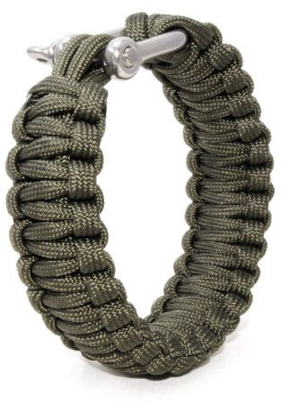 Ganzoo Bracelet de survie à usage universel en paracorde 550 antidéchirure avec fermeture à vis en métal inoxydable Ne convient pas pour l'escalade Kaki Longueur totale 3,6 m