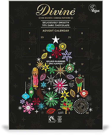 Divine 70 percent Dark Chocolate Advent Calendar 85g