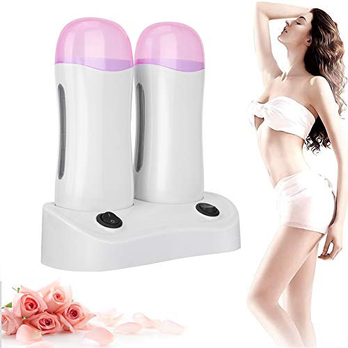 Wachswärmer Für Wachspatronen, Double Wachswärmer Warmwachsgerät Warmwachs Roll-On Wachswärmer Doppelpatronen-Körper-Haarentfernungsmaschine für Warmwachs Und Vliesstreifen Zu Hause