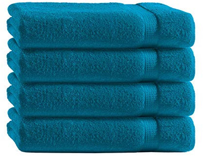 Class Home Collection Frottee Gästetücher 30x50 cm – 4er Set Gästetuch – Besonders weiche & saugfähige Gästetücher aus 100% Baumwolle mit Aufhänger – Petrol