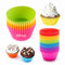 48er-Pack Reusable Silicone Cupcake Moulds Muffin Moulds,Silikonformen, Standard Silikonformen für Muffins 4 Farben, antihaftbeschichtet BPA-Frei | spülmaschinengeeignet (Farbe)