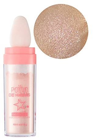 LICHENGTAI Polvo con Purpurina, Maquillaje en Polvo Brillante para Rostro Y Cuerpo, Maquillaje Iluminador en Polvo con Purpurina, Iluminador en Polvo Muy Clarito Y con Brillo