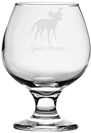 Personalised Chinese Crested Dog Engraved Brandy Snifter Glass, Dog Gift for Women, Gift for Men