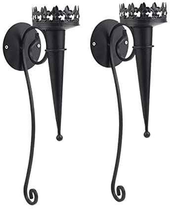 Leisurealeaneag Mittelalterliche Wandleuchter, Fackel-Design für Schlafzimmer, Esszimmer, Terrasse, 2 Stück
