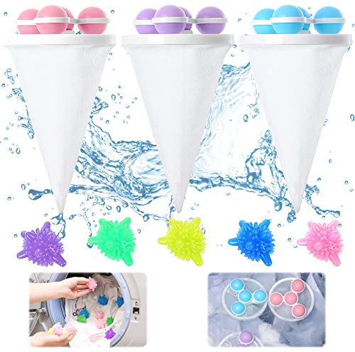 PLATEYTR Filtre Cheveux Machine a Laver, 8 Pack Filet a Peluches, Sac Filtrant Lave Linge pour Nettoyer Les Cheveux, Poils d'animaux en Machine À Laver