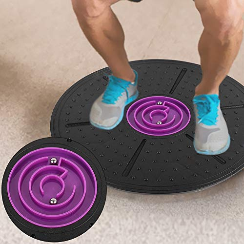 Akozon Purple Labyrinth Wobble Balance Board pour le Yoga, le Fitness et l'entraînement de stabilité, Disque d'exercice Haute Résistance Supportant une Rotation à 360° et une
