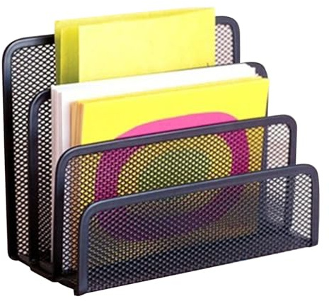Rack di file per desktop, Cartella di file di ordinatore di lettere, Supporto organizer da scrivania, Sorter di file verticale, Organizzatore di file desktop, Organizer da scrivania a tre scomparti