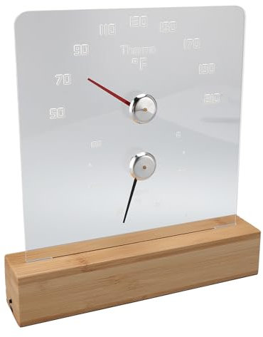 Focket Thermomètre et Hygromètre de Sauna, Thermomètre et Hygromètre D'ambiance 2 en 1 pour Salle de Sauna, Mesure de la Température d'humidité Intérieure pour (Plage d'affichage