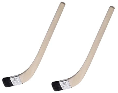 Paquete de 2 pinceles de pintura de radiador, pinceles de cerdas de 1.5 pulgadas, pincel curvado de pintura de pared con mango largo de madera para pintar zonas incómodas