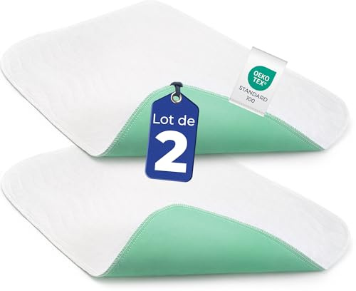 Dreamzie - Traverse Letto Anziani, Neonato, Bambini 75x90 - Assorbente e Impermeabile - Set di 2 Traversine Lavabile per Incontinenza