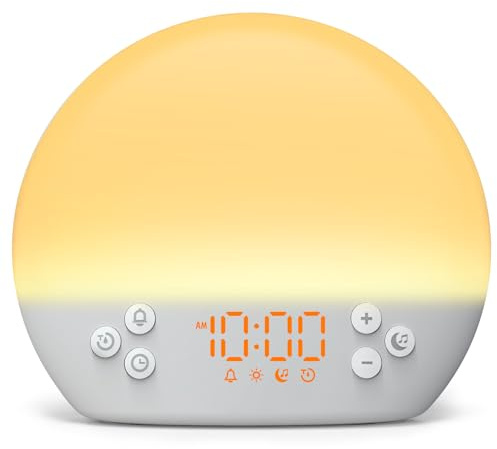 Sunrise Alarm Clock, White Noise Sound Machine with 30 Soothing Sounds | Wake Up Light with Dimmable Night Light &Timer,Digital Alarm Clocks Bedside for Heavy Sleepers Baby Kids Adult Teen Bedroom