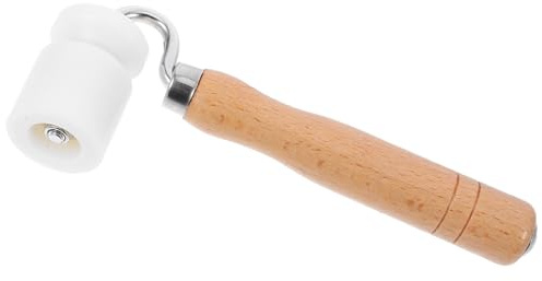 DOITOOL Rullo per Giunti Carta da Parati Cuscinetto Portante, Rullo Angolare per Tappezzeria Manico in Faggio, Utensile per Applicazioni Piatte e Angoli senza Giunzioni, Strumento