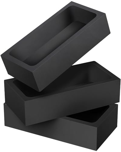 Beaupretty Stampo in Grafite Nero per Colata di Metallo e Olio, 3 Pezzi, Alta Stabilità Termica, Applicazione Versatile per Industria Petrolifera e Strumenti da Forno