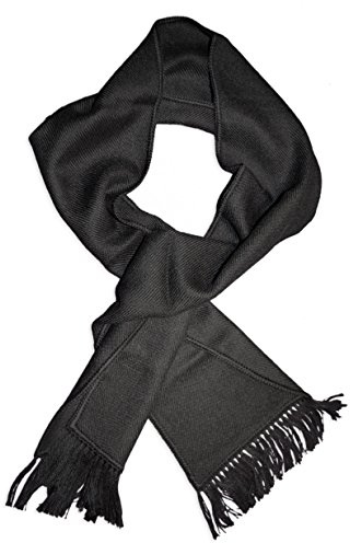 Posh Gear Herr Alpacka Sjal Monocromatico 100% Alpacka Ull, svart