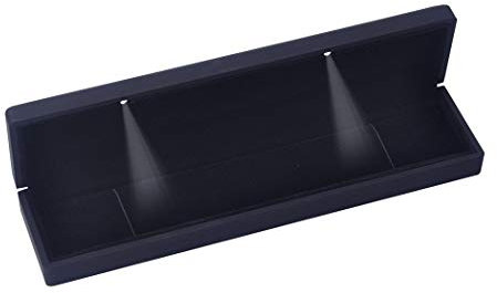 iSuperb LED Lichter Schmuckdose für Hochzeit Samt Geschenkbox für Ringe Halskette Ohrhänger Verlobungs Jewelry Box 23 x 5,5 x 3,5 cm (LED-Armband)