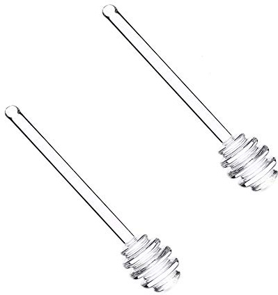 Glass Honey Dipper Sticks,Honey Dipper Spoons Stick Bee Honey Spoon Stirring Scooper For Durable Kitchen Honey Tools,2pcs